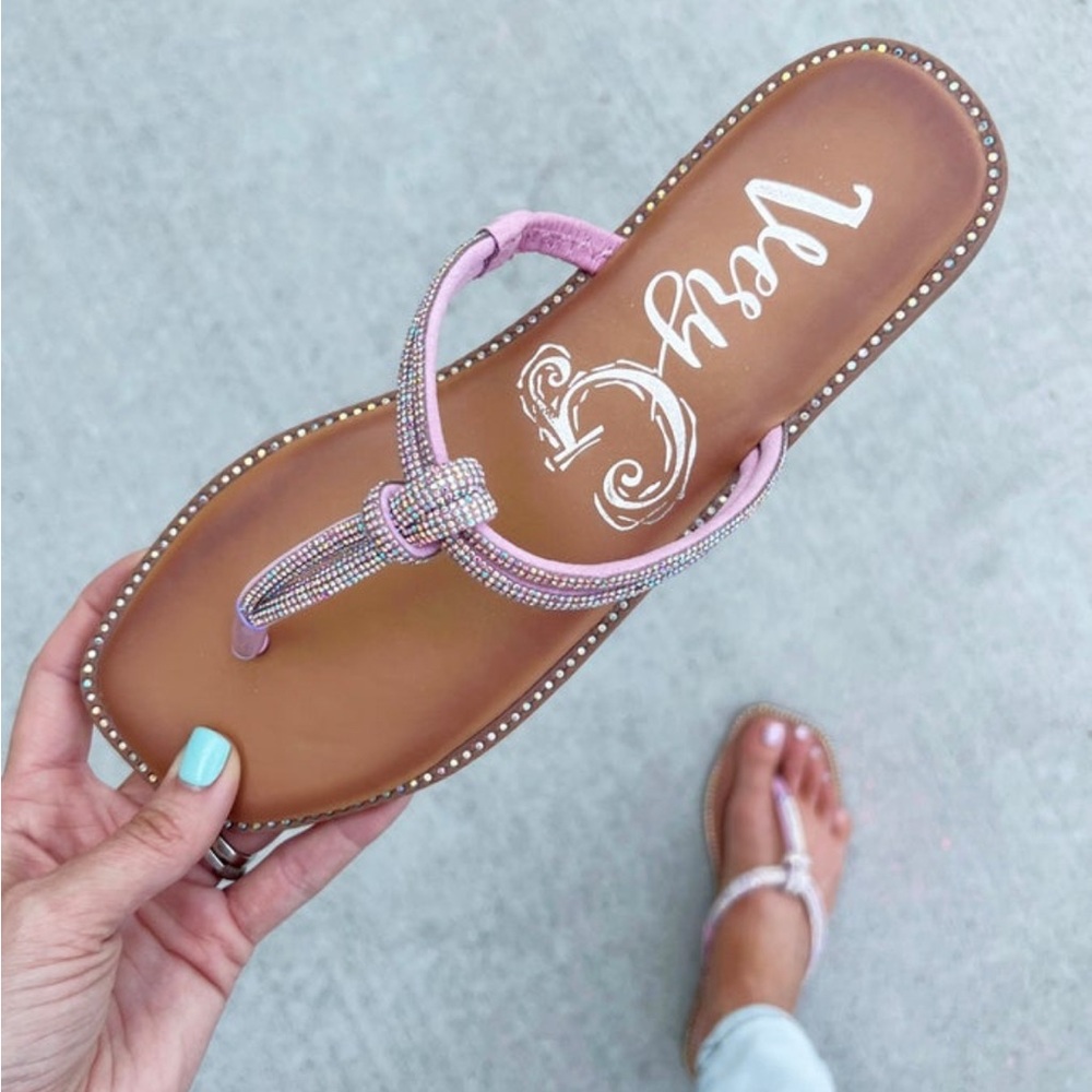 Very G Pink Rhinestone Women's Sandals